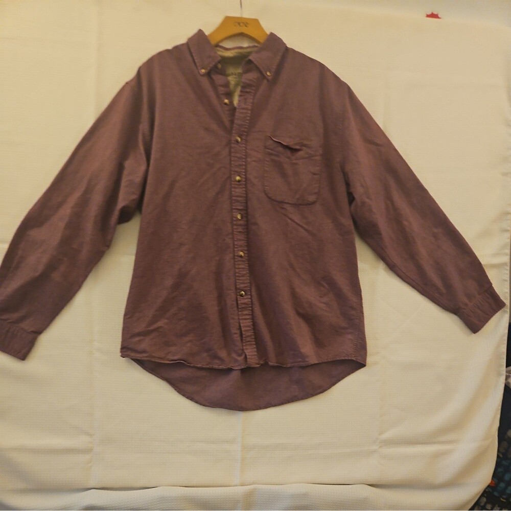 Field & Stream Men's L Burgandy Cotton Long SLV Button Down Shirt